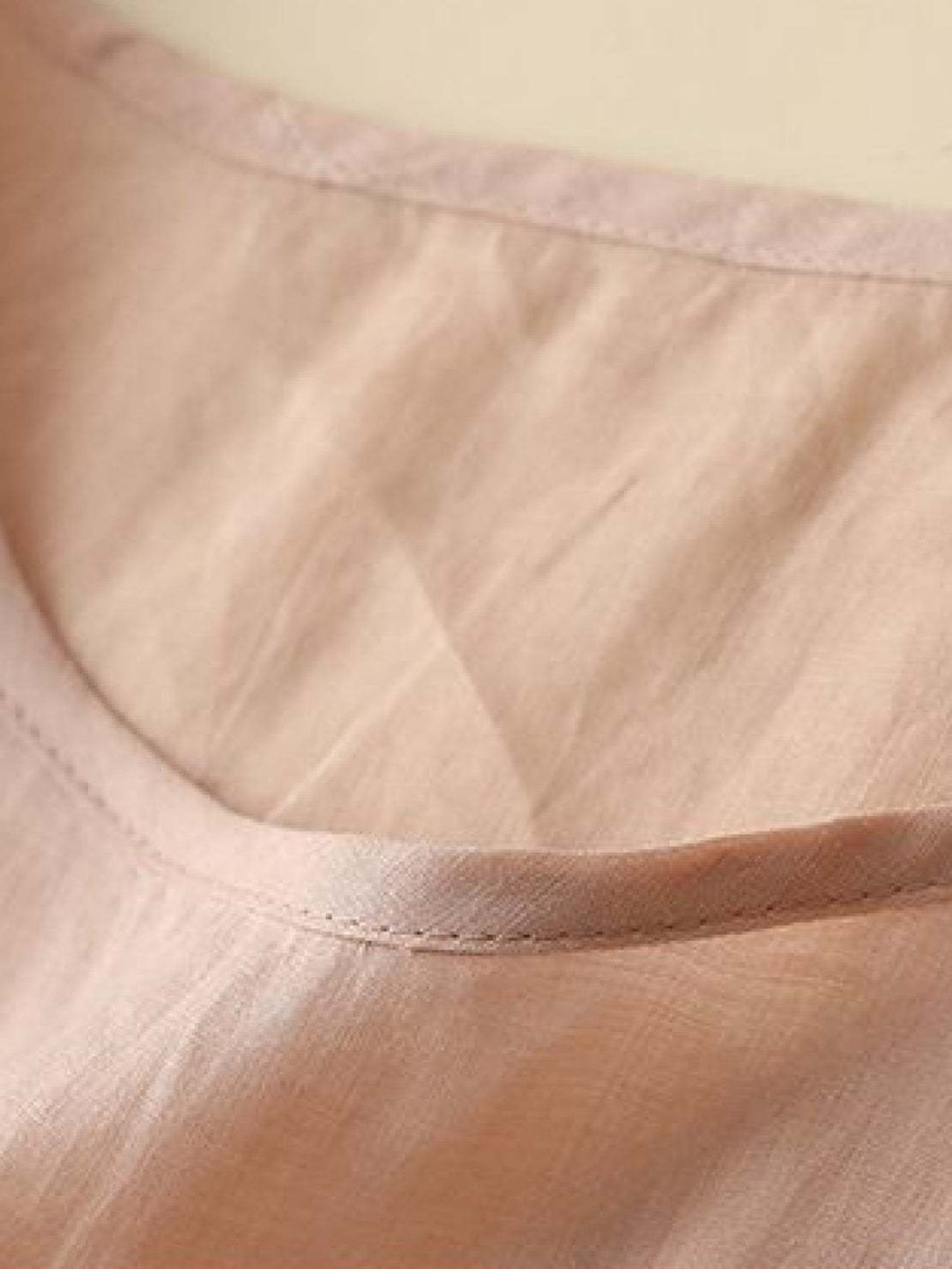 100% Cotton Linen Hand-Embroidered Shirt blush pink image 5 