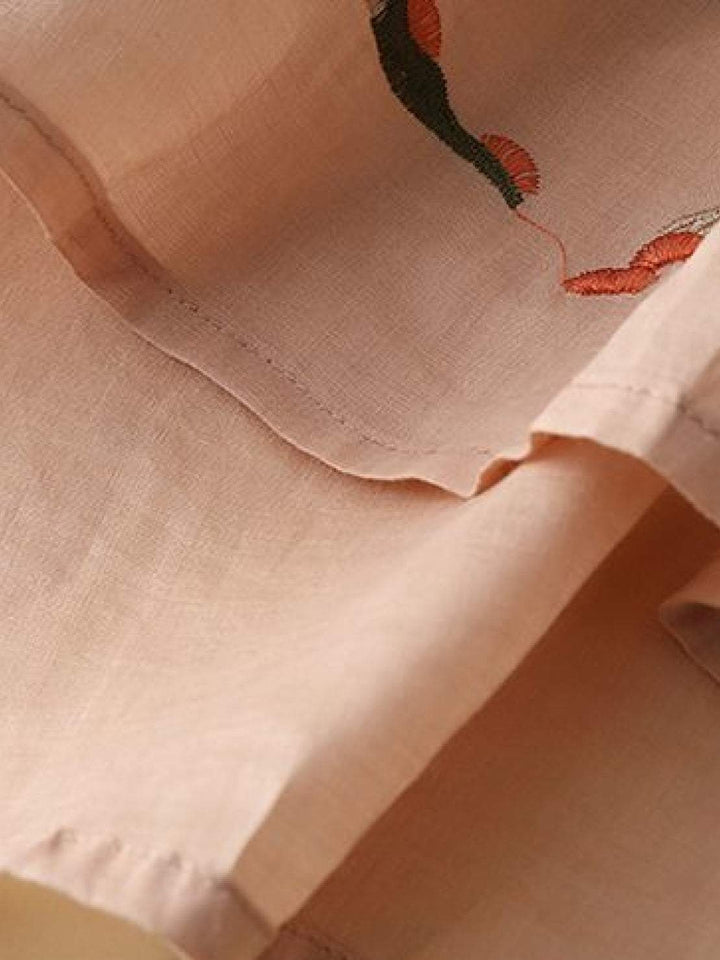 100% Cotton Linen Hand-Embroidered Shirt blush pink image 6 