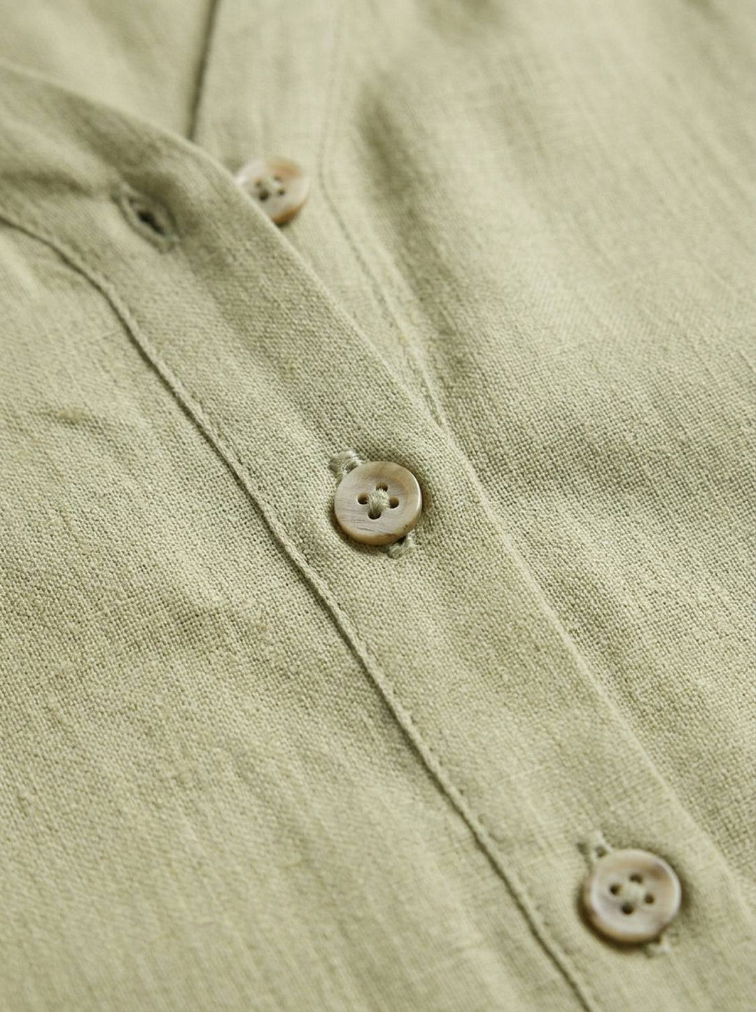 100% Linen V-Neck Shirt sage green image 6 