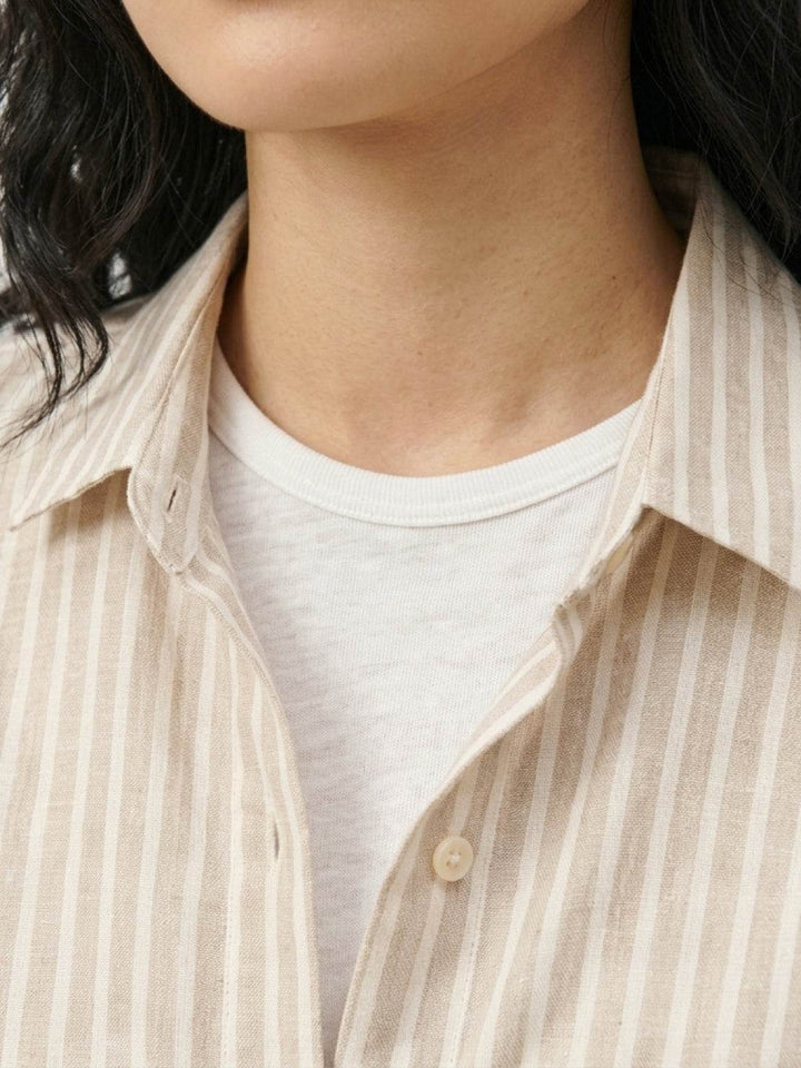 100% Linen Pinstripe Shirt beige image 6 