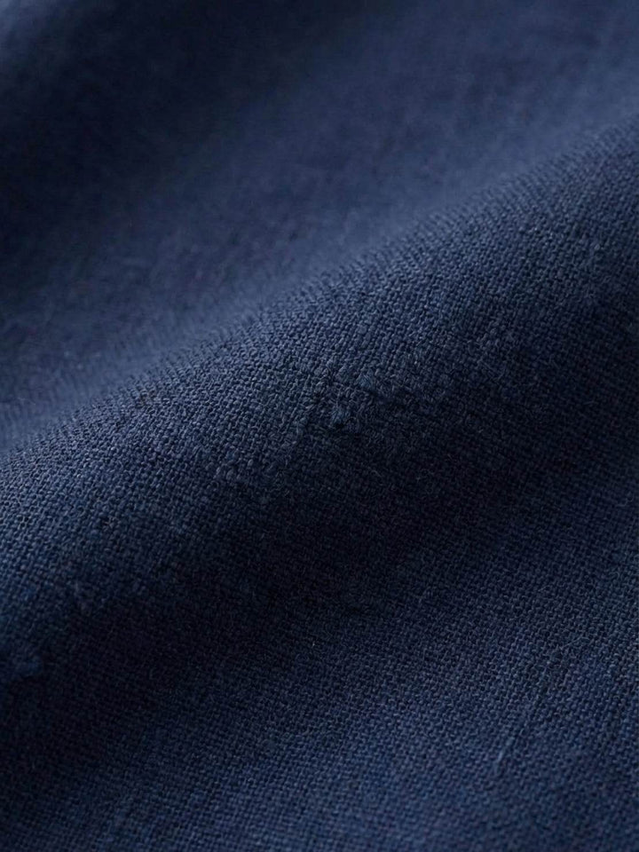 100% Linen Old-Money Wide-Leg Pants navy blue image 5 
