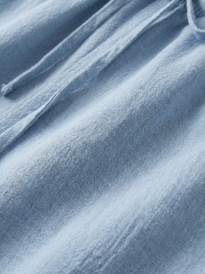 100% Linen Old-Money Wide-Leg Pants sky blue image 5 
