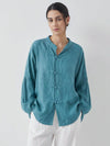 Oversized Linen-Cotton Tang Knot Blouse