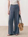 Pure Linen Yarn-Dyed Long Pants