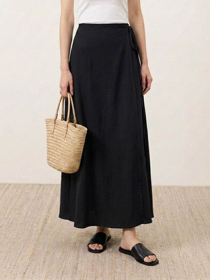 Asymmetrical Wrap Maxi Skirt black image 3 