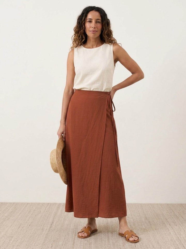Asymmetrical Wrap Maxi Skirt rusty orange image 1 