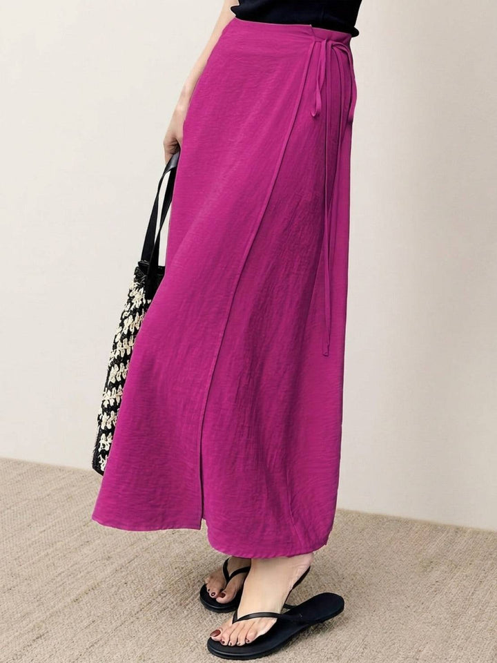 Asymmetrical Wrap Maxi Skirt fuchsia image 3 