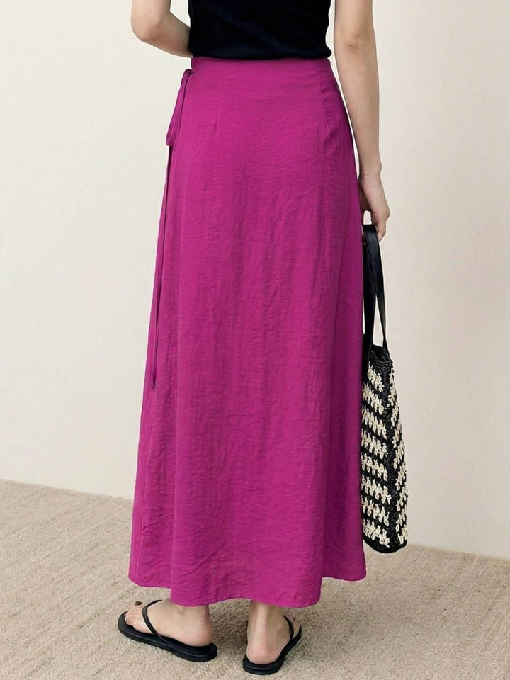 Asymmetrical Wrap Maxi Skirt fuchsia image 4 