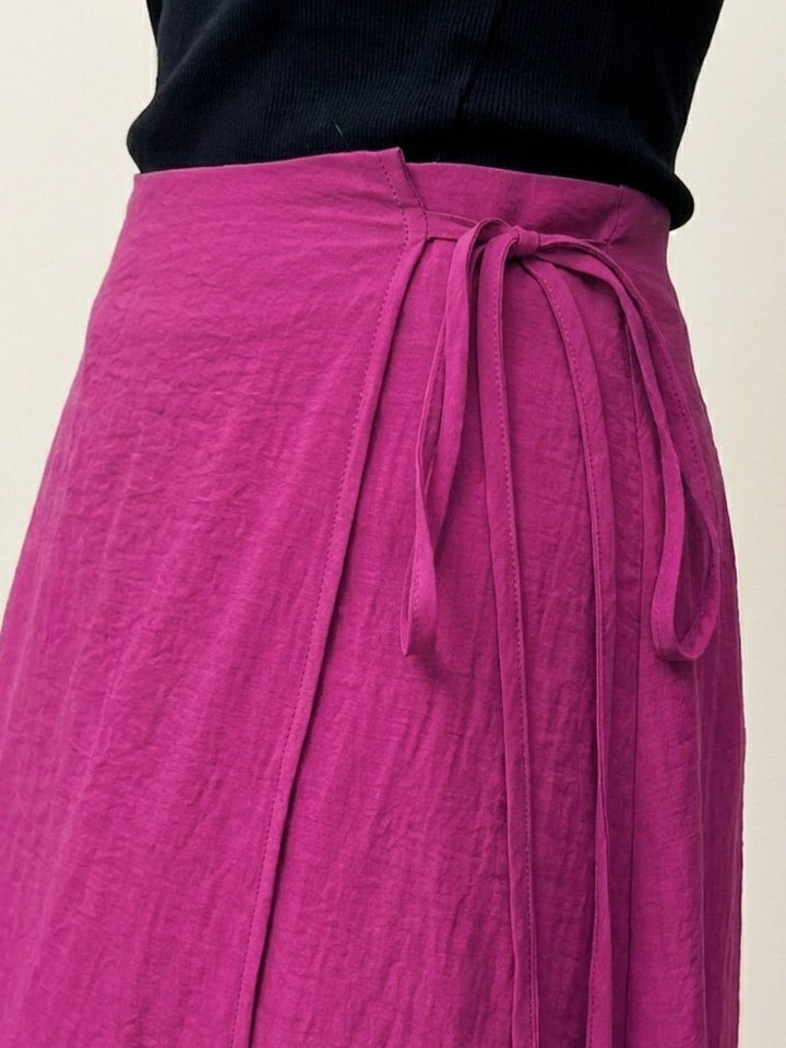 Asymmetrical Wrap Maxi Skirt fuchsia image 5 