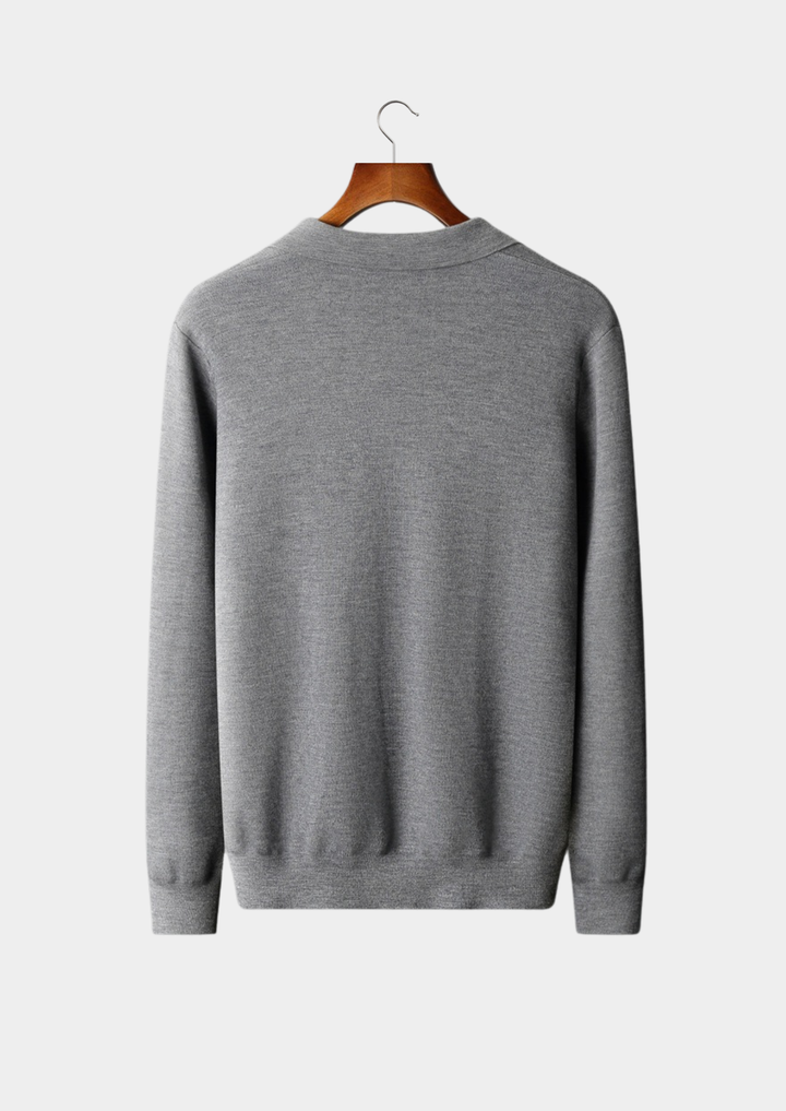 Cashmere Buttonless Sweater Polo gray image 2 #color_gray