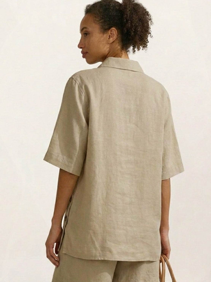 100% Cotton Button-Front Co-Ord khaki image 3 