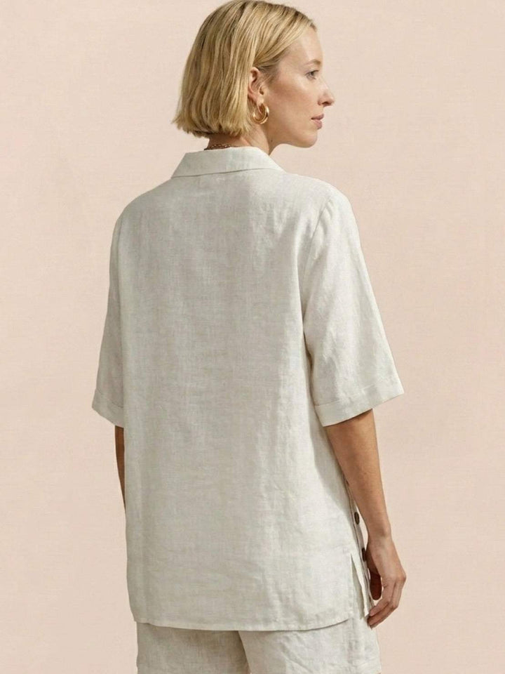 100% Cotton Button-Front Co-Ord off white image 3 