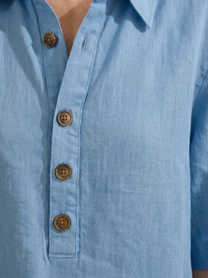 100% Cotton Button-Front Co-Ord sky blue image 5 