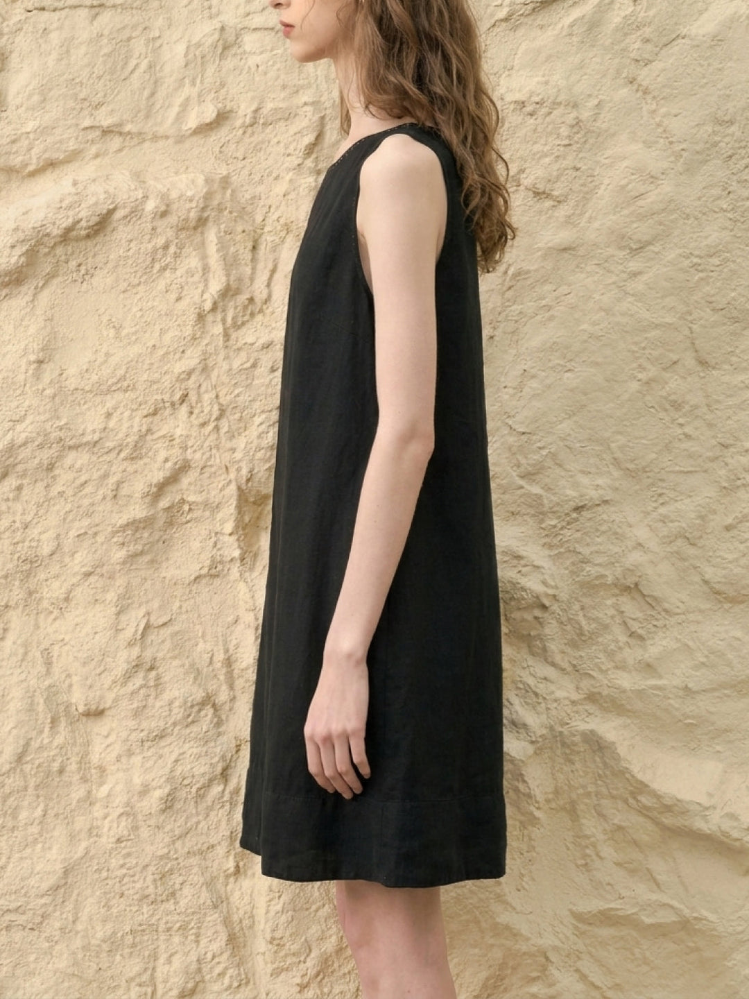 Linen Lyocell Blend Dress black image 4 