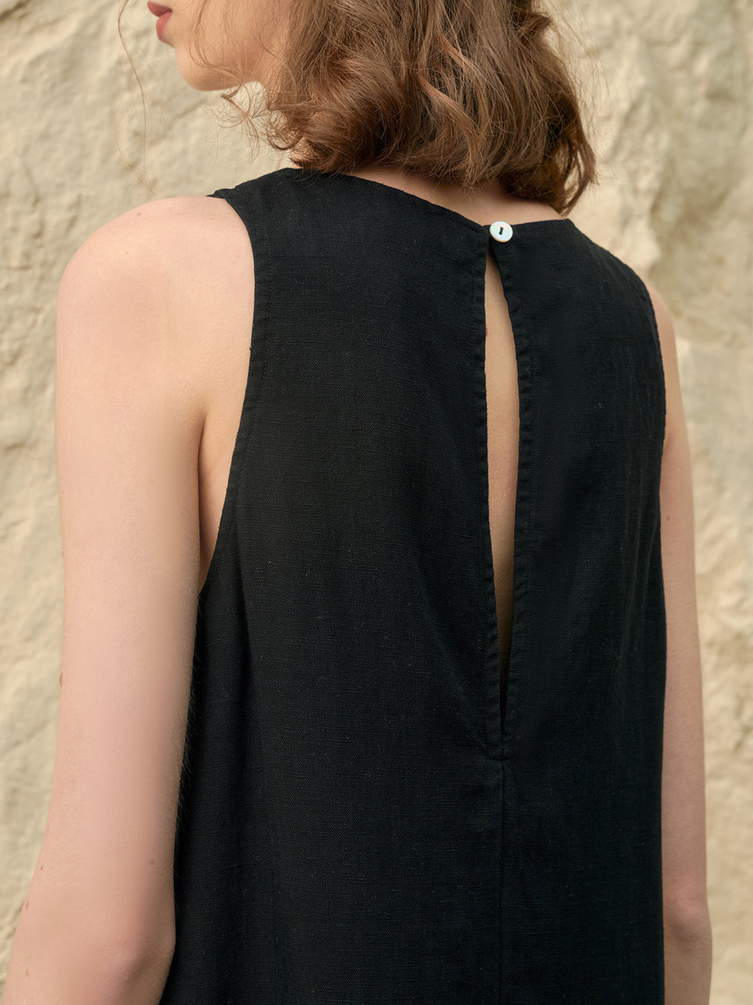 Linen Lyocell Blend Dress black image 5 