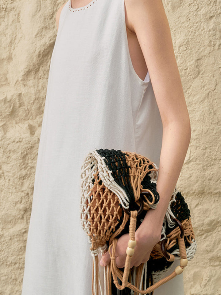 Linen Lyocell Blend Dress white image 3 