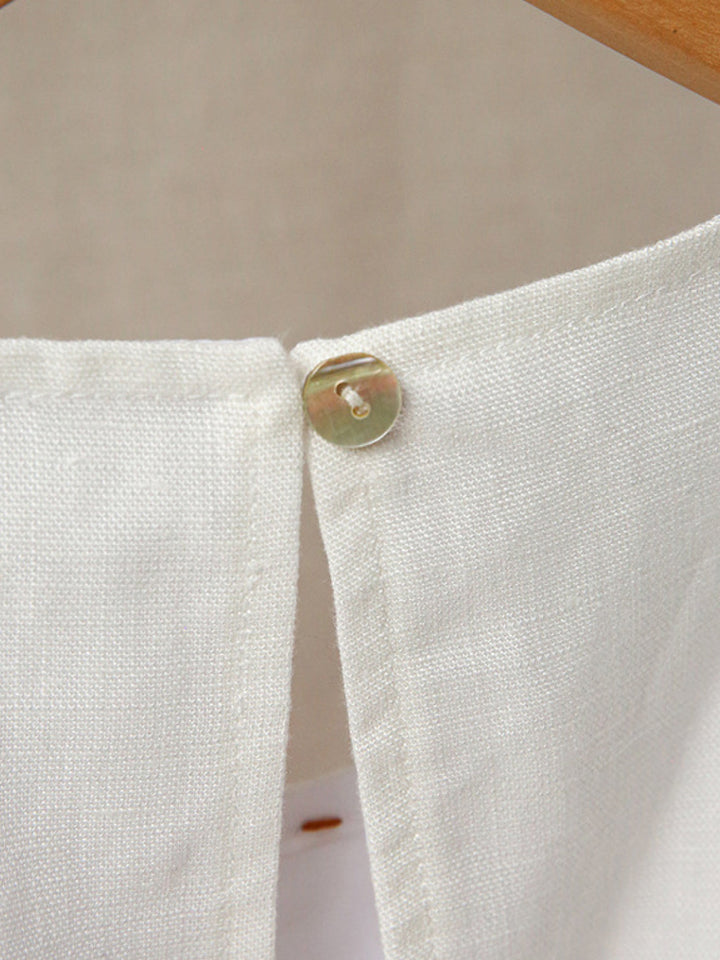 Linen Lyocell Blend Dress white image 6 