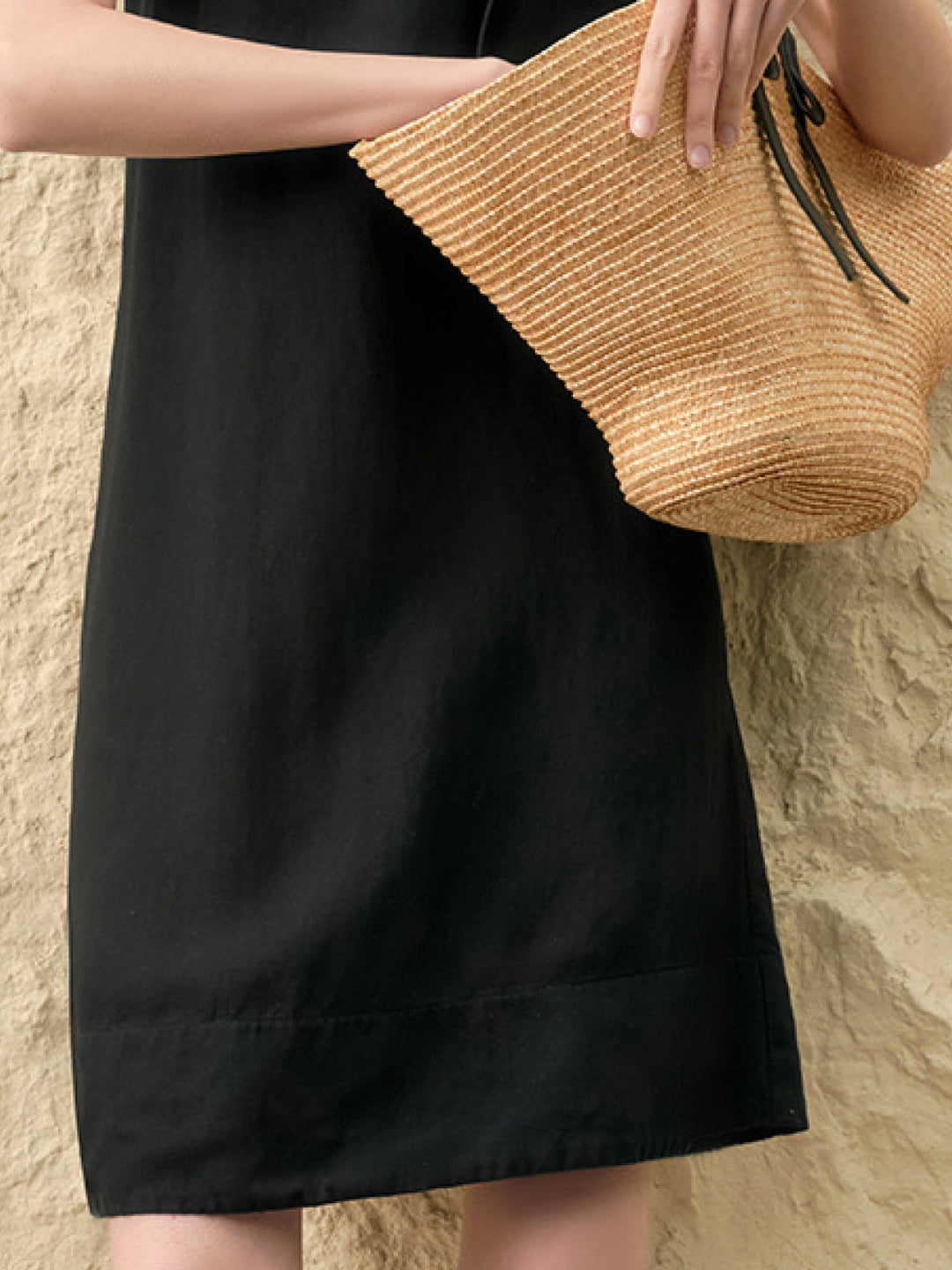 Linen Lyocell Blend Dress black image 6 