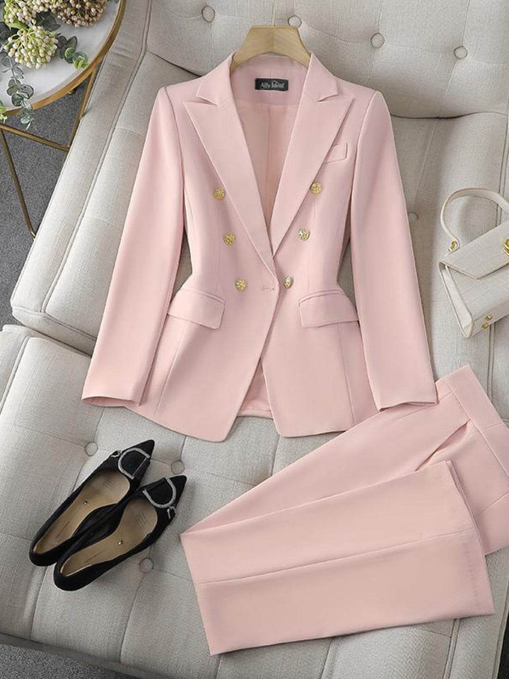 Gold Button Double-Breasted Co-Ord pink image 6 