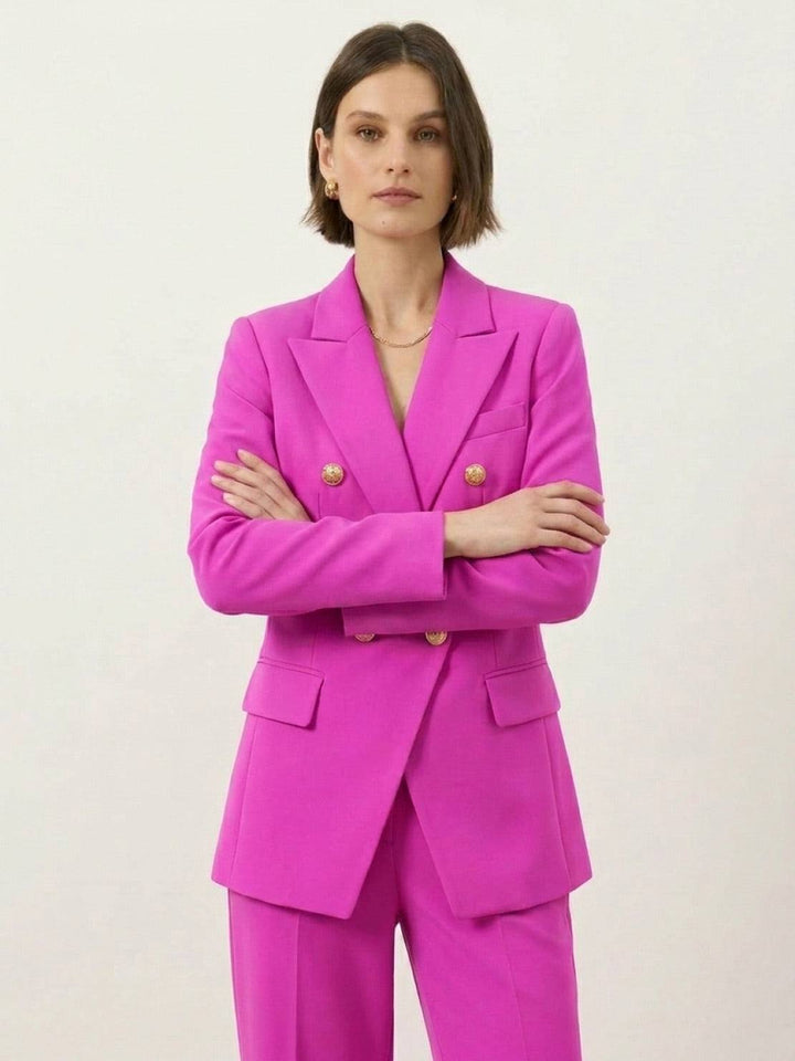 Gold Button Double-Breasted Co-Ord hot pink image 2 