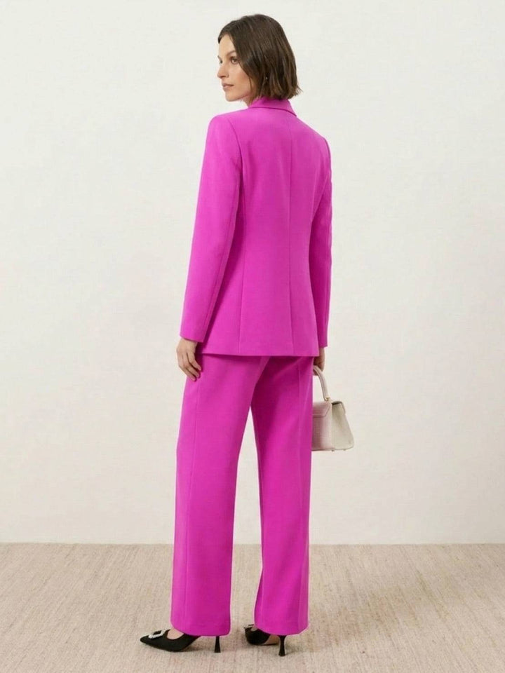 Gold Button Double-Breasted Co-Ord hot pink image 4 