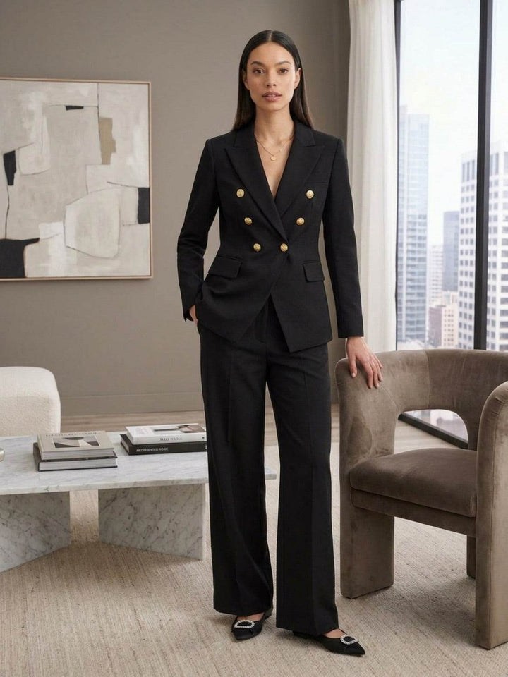 Gold Button Double-Breasted Co-Ord black image 5 