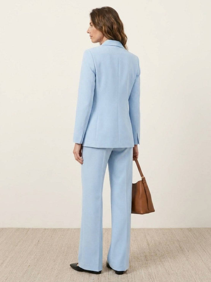 Gold Button Double-Breasted Co-Ord light blue image 2 
