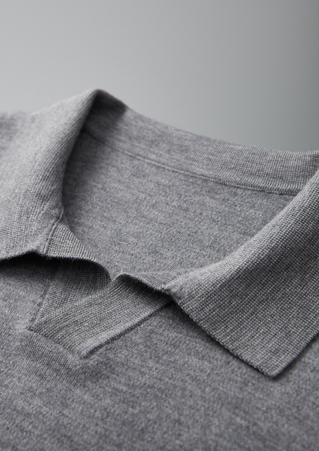 Cashmere Buttonless Sweater Polo gray image 4 #color_gray
