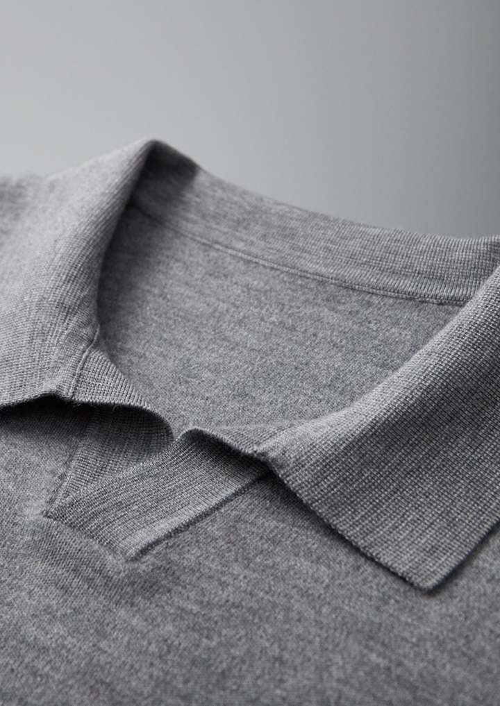 Cashmere Buttonless Sweater Polo gray image 4 #color_gray