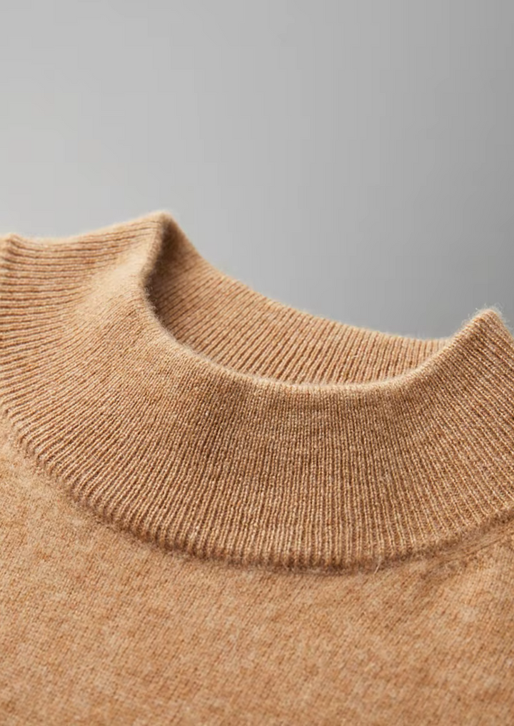 Cashmere Mock Neck T-Shirt honey mustard image 4 #color_honey-mustard
