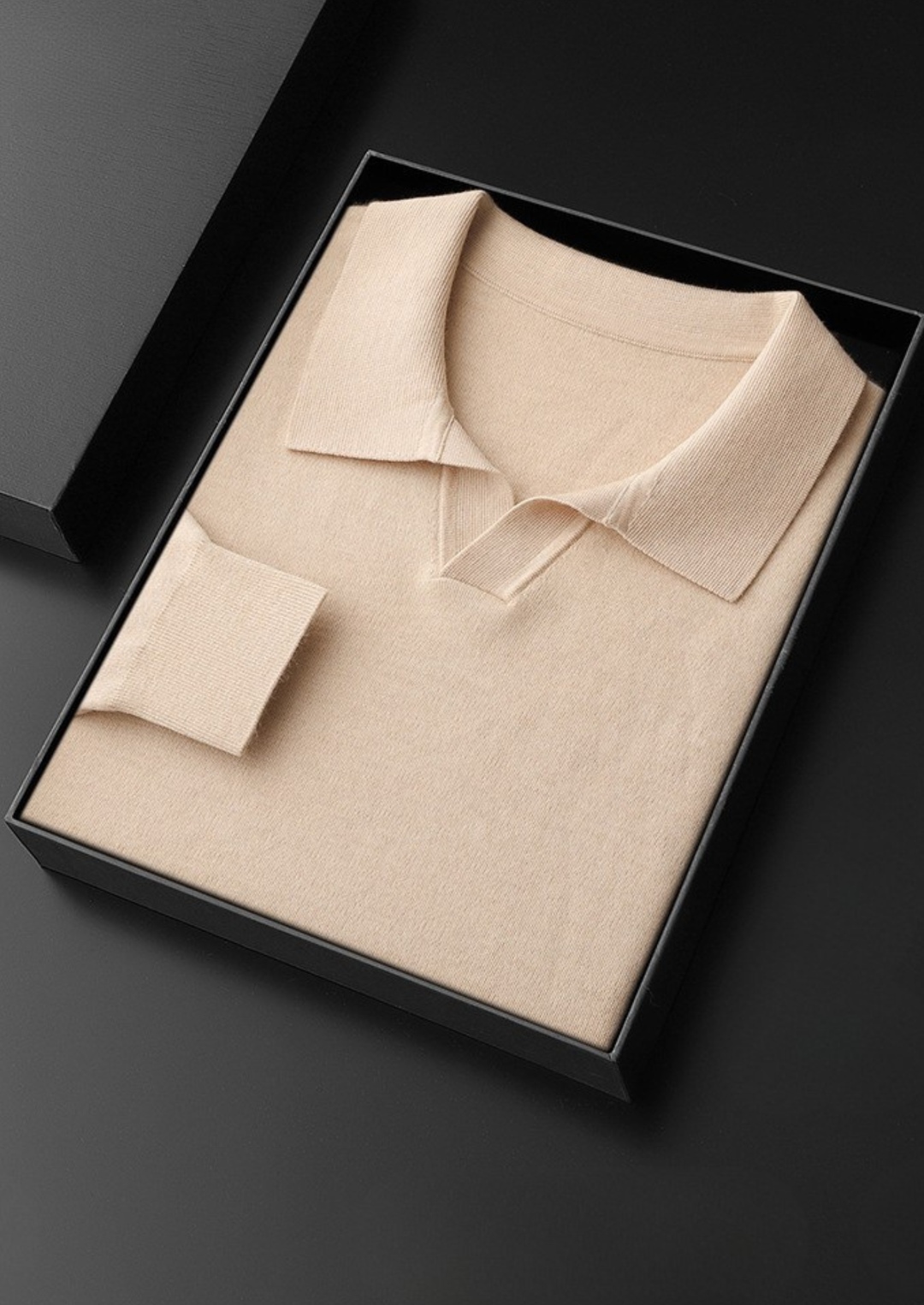 Cashmere Buttonless Sweater Polo sand image 1 #color_sand