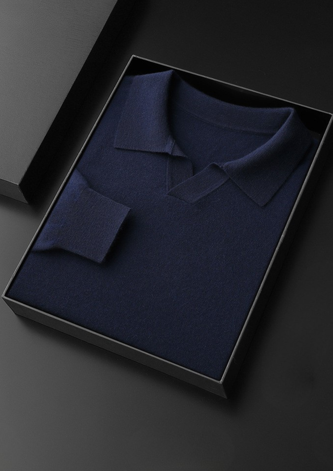Cashmere Buttonless Sweater Polo navy blue image 1 #color_navy-blue