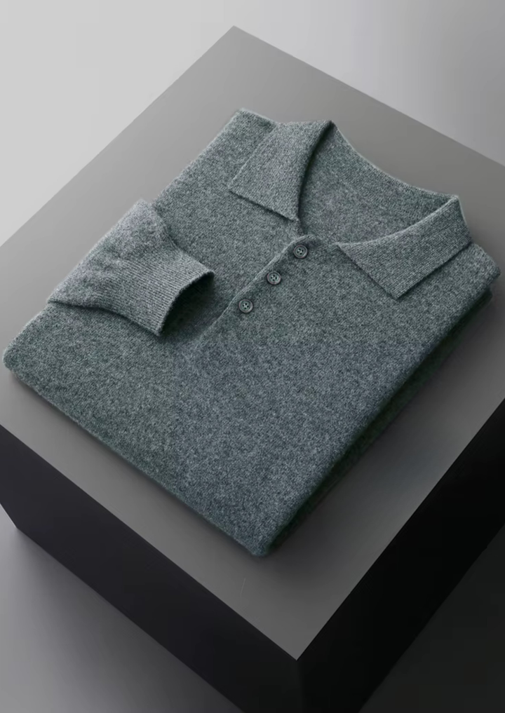 Pure Merino Sweater Polo sea green image 1 #color_sea-green
