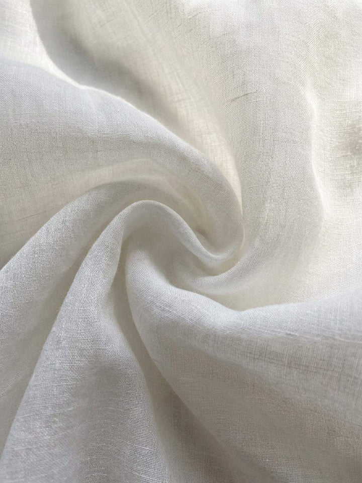 100% Cotton-Linen Summer Midi Dress white image 6 