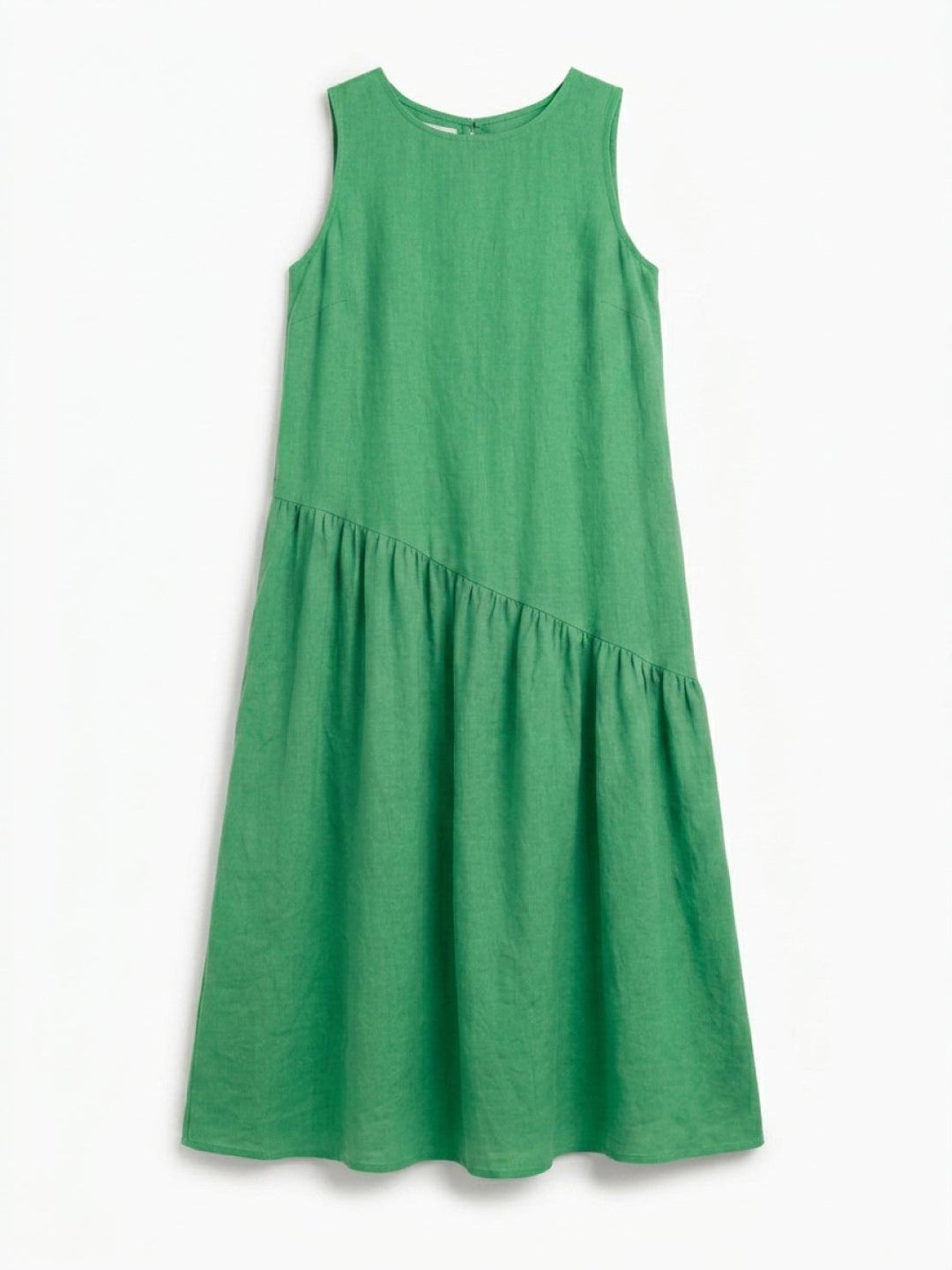 100% Cotton-Linen Summer Midi Dress green image 5 