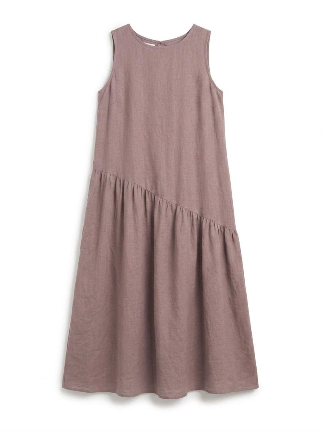 100% Cotton-Linen Summer Midi Dress khaki image 5 