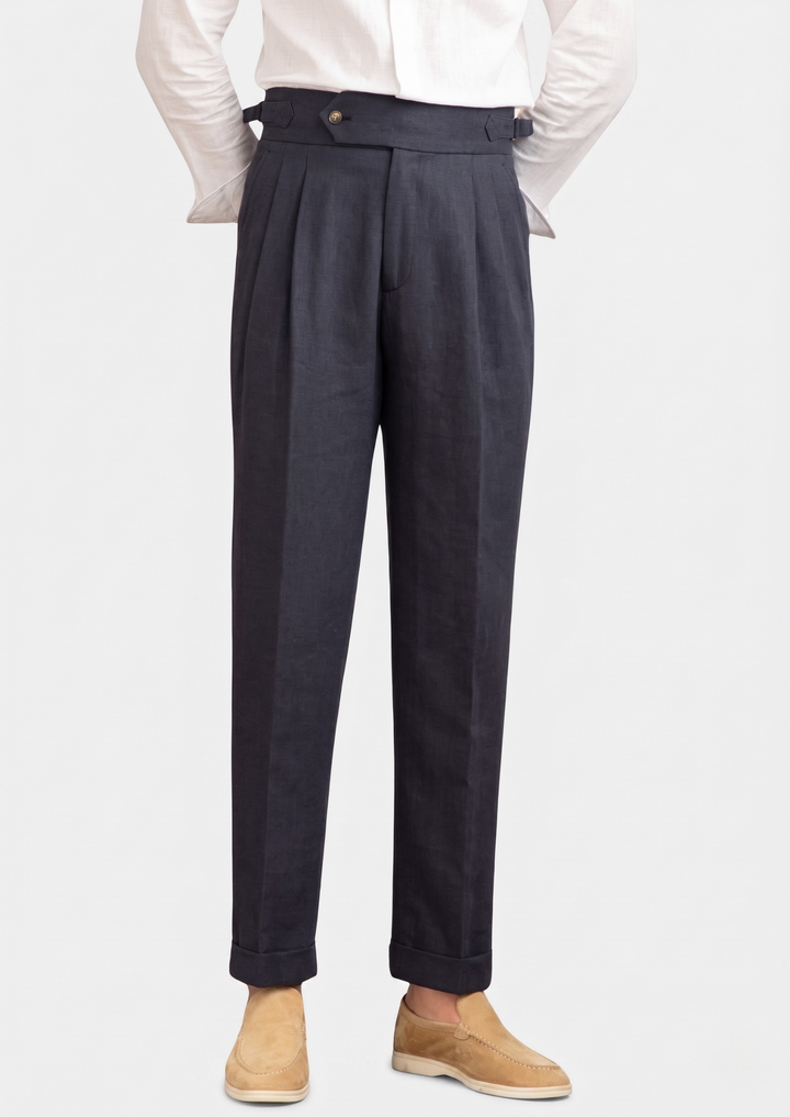 Napoli Pleated Coastal Trousers navy blue image 1 #color_navy-blue
