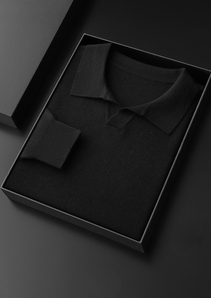 Cashmere Buttonless Sweater Polo black image 1 #color_black