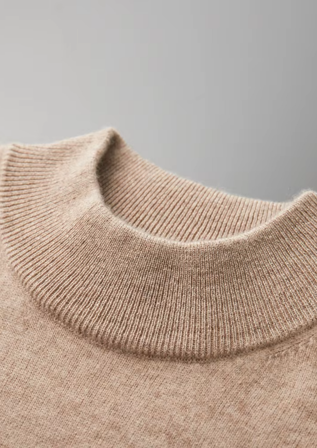 Cashmere Mock Neck T-Shirt light beige image 4 #color_light-beige
