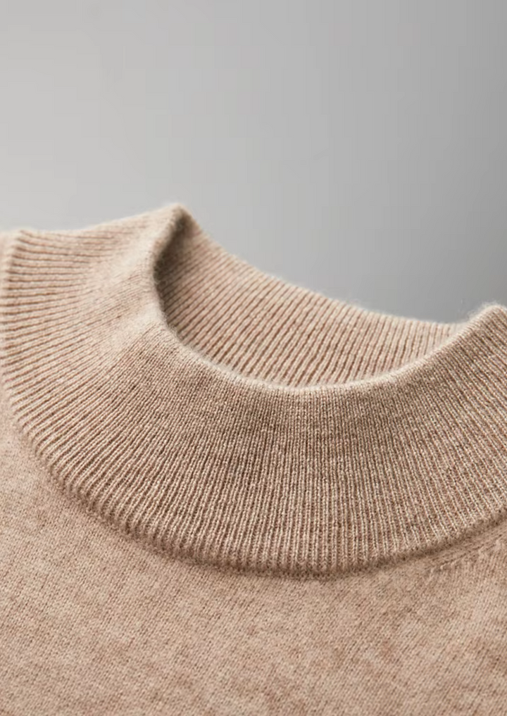 Cashmere Mock Neck T-Shirt light beige image 4 #color_light-beige