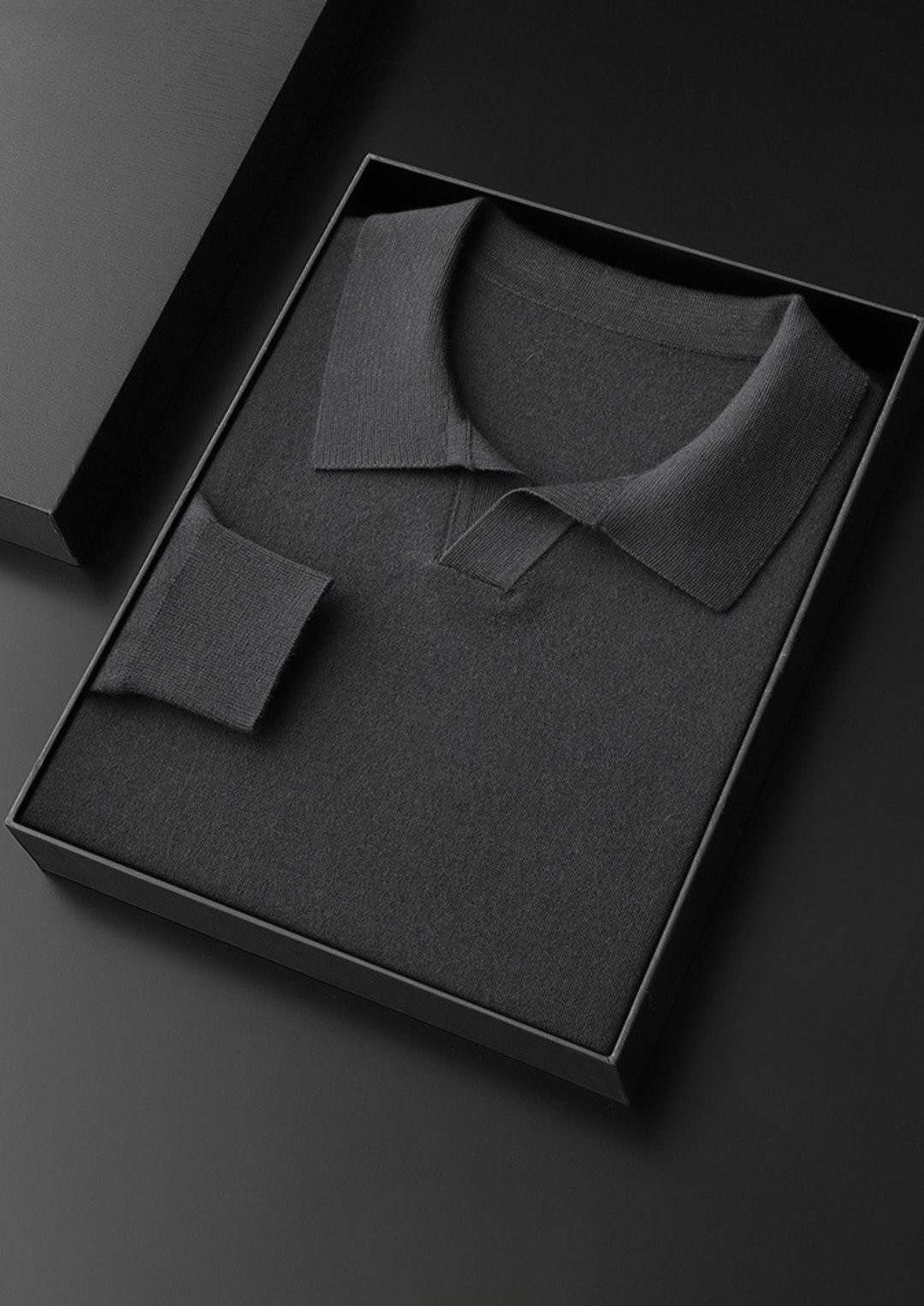 Cashmere Buttonless Sweater Polo dark gray image 1 #color_dark-gray