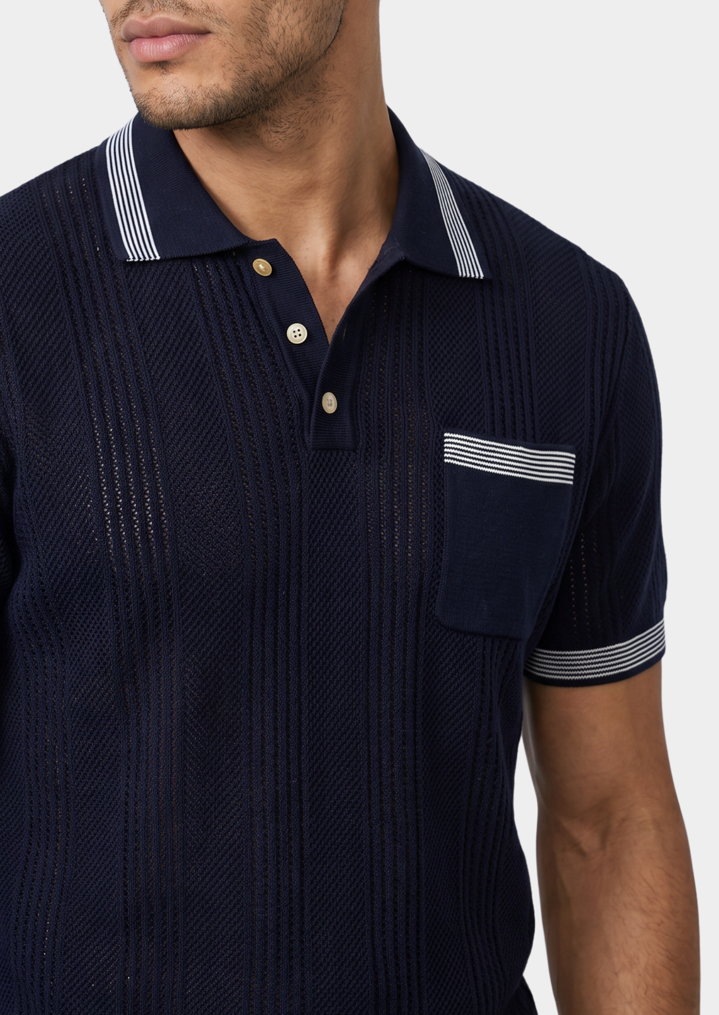 The Leon Open Knit Lightweight Polo