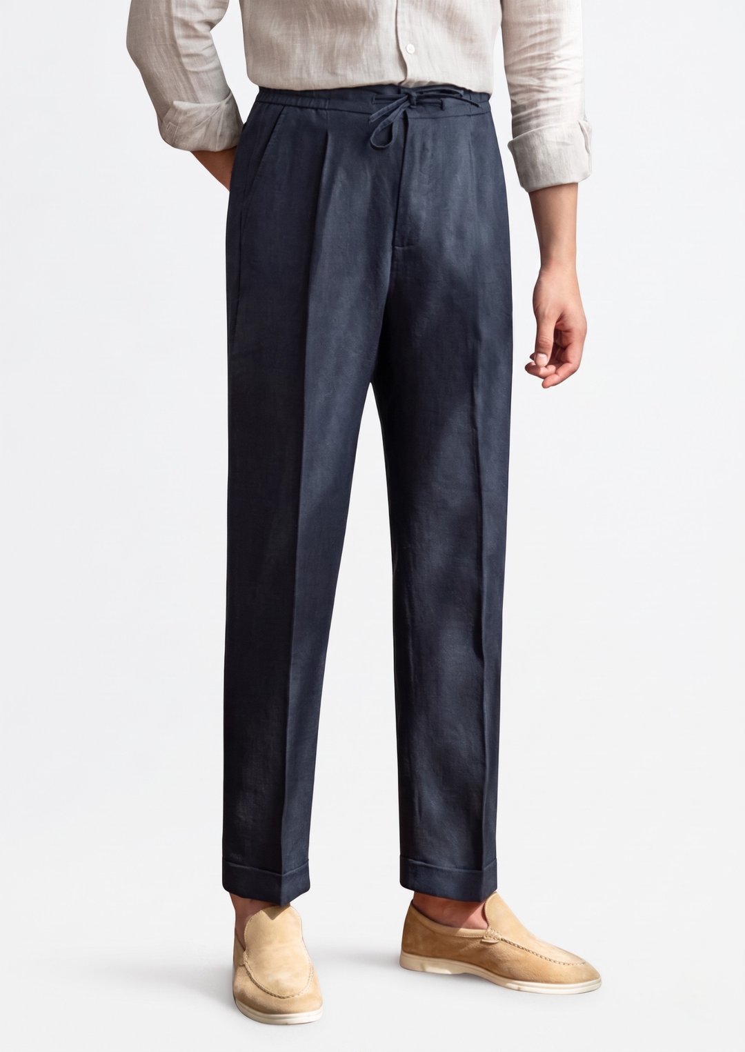 Drawstring Coastal Trousers navy blue image 1 #color_navy-blue