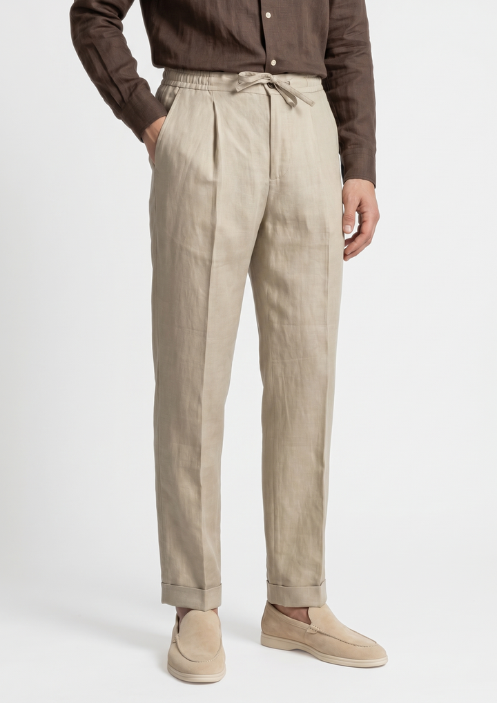 Drawstring Coastal Trousers sand image 1 #color_sand