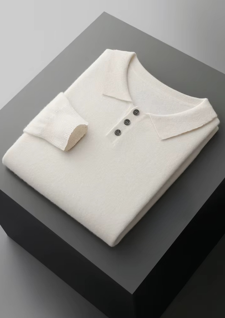 Pure Merino Sweater Polo milky white image 1 #color_milky-white