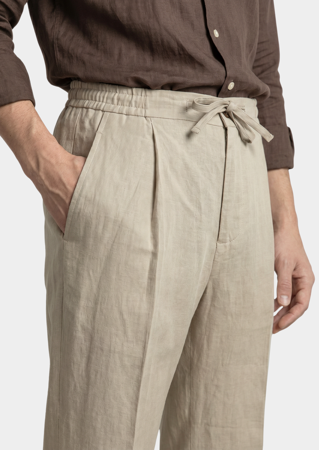 Drawstring Coastal Trousers sand image 2 #color_sand