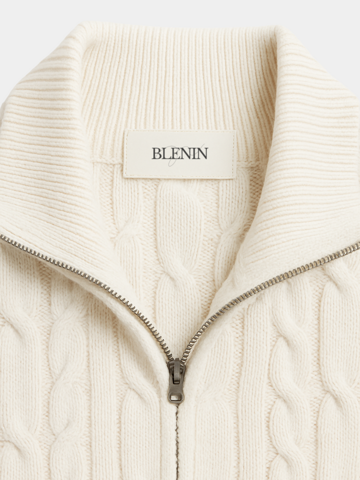 Old Money Premium Cotton Cable Knit Sweater