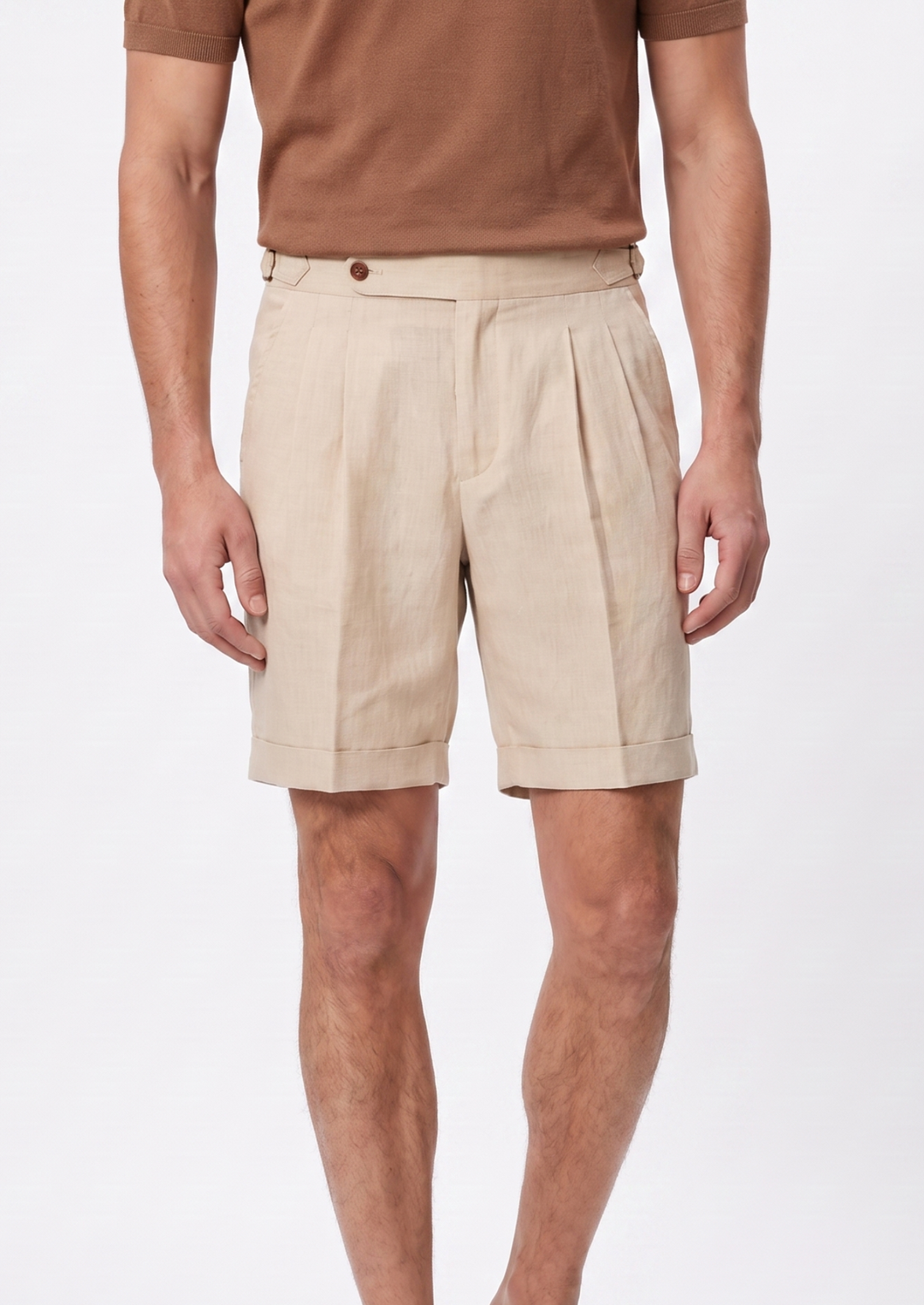 Pleated Linen Seaside Shorts sand image 1 #color_sand