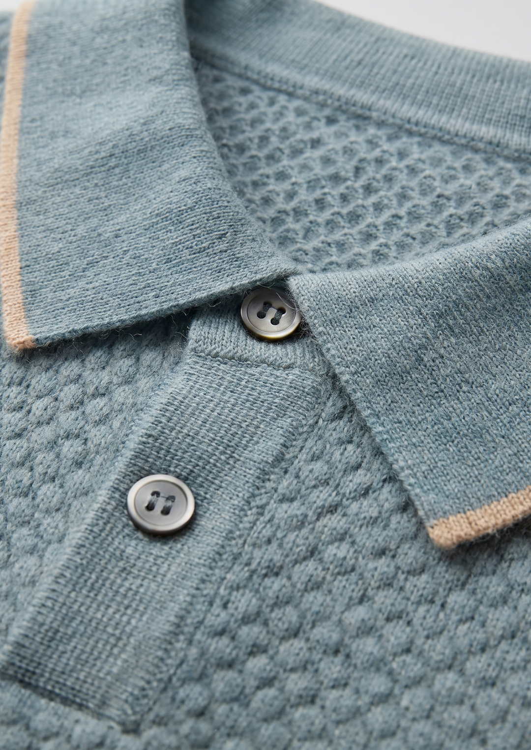 The Cashmere Two-Tone Polo sea blue image 2 #color_sea-blue