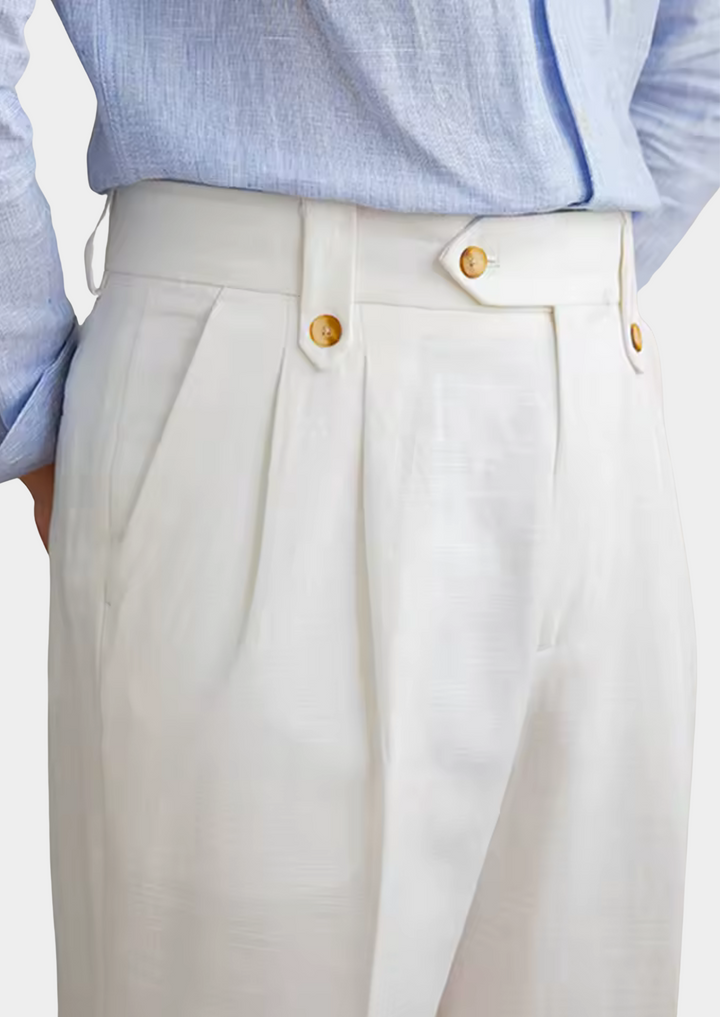 Cagliari Pleated Coastal Trousers white image 2 #color_white